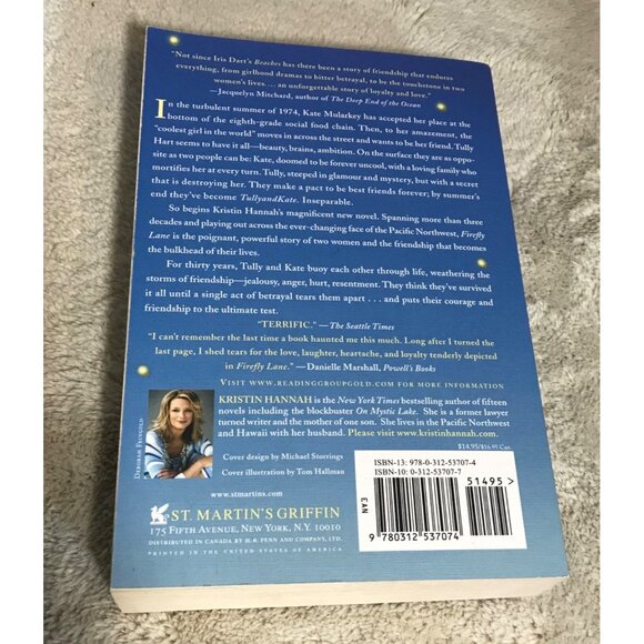 Firefly Lane By Kristin Hannah Paperback Novel NEW - Picture 2 of 3